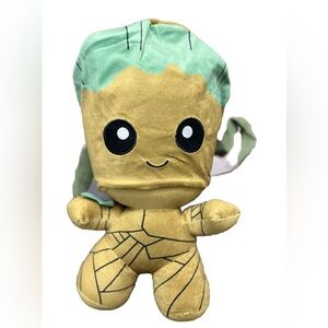 Marvel Guardians Of The Galaxy Groot Chibi Plush Backpack Small Zipper On Back
